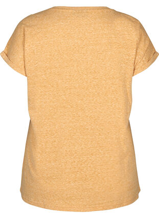 Meliertes T-Shirt aus Baumwolle, Mineral Yellow Mélange, Packshot image number 1