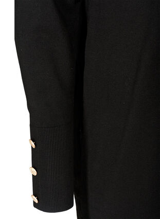 Einfarbiges Strickkleid aus Viskosemischung, Black, Packshot image number 3