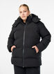 Kurze Steppjacke mit abnehmbarer Kapuze, Schwarz, Model image number 0