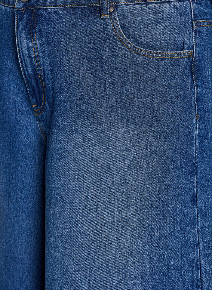 Hoch taillierte Shorts aus Denim, Blau, Packshot image number 2