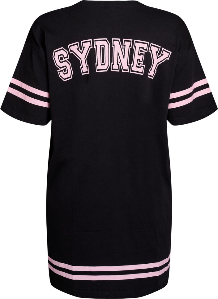 Sportliches T-Shirtkleid aus Baumwolle., Schwarz, Packshot image number 1