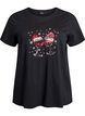 Weihnachts-T-Shirt aus Bio-Baumwolle, Schwarz, Packshot image number 0