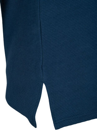Baumwollbluse mit V-Ausschnitt und 3/4-Ärmel, Navy Blazer, Packshot image number 3