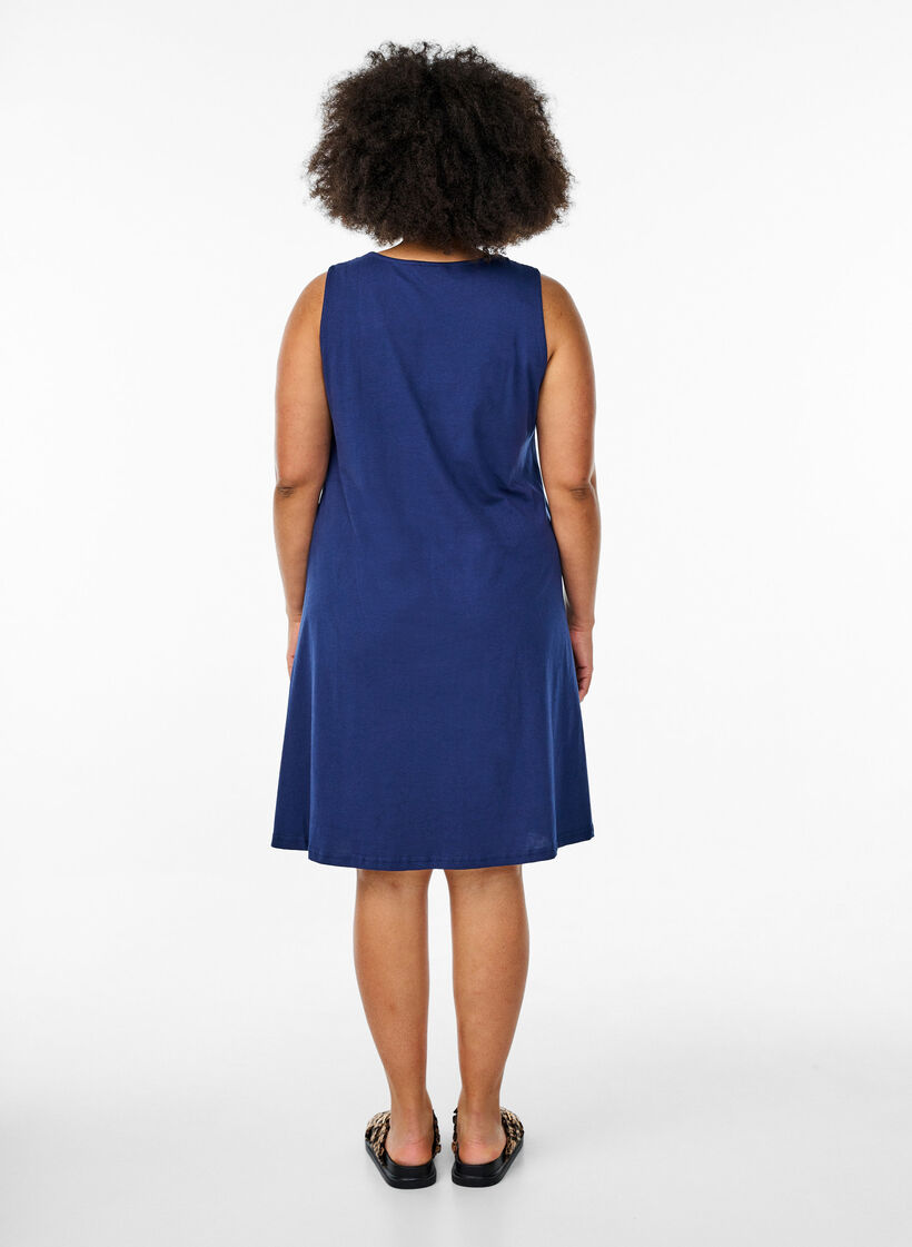 Ärmelloses Kleid in A-Linie, Blau, Model image number 2