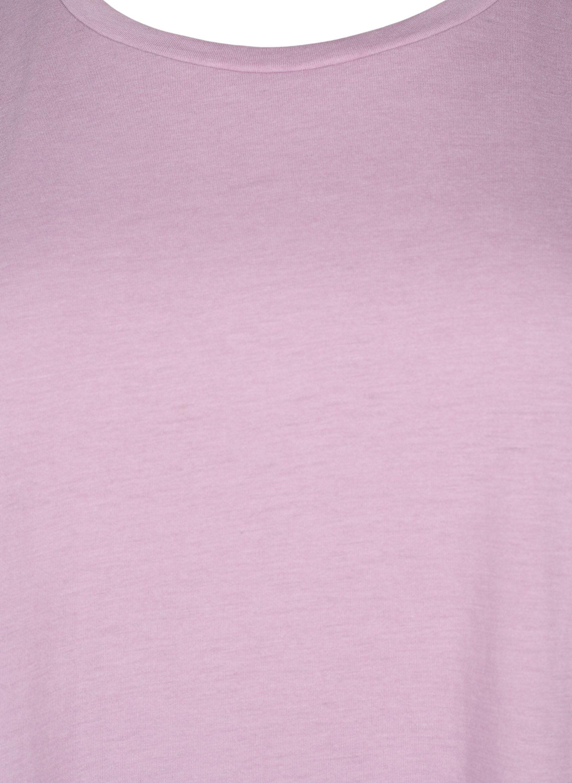 ZizziKurz&auml;rmeliges T-Shirt aus einer Baumwollmischung, lila, Packshot image number 2