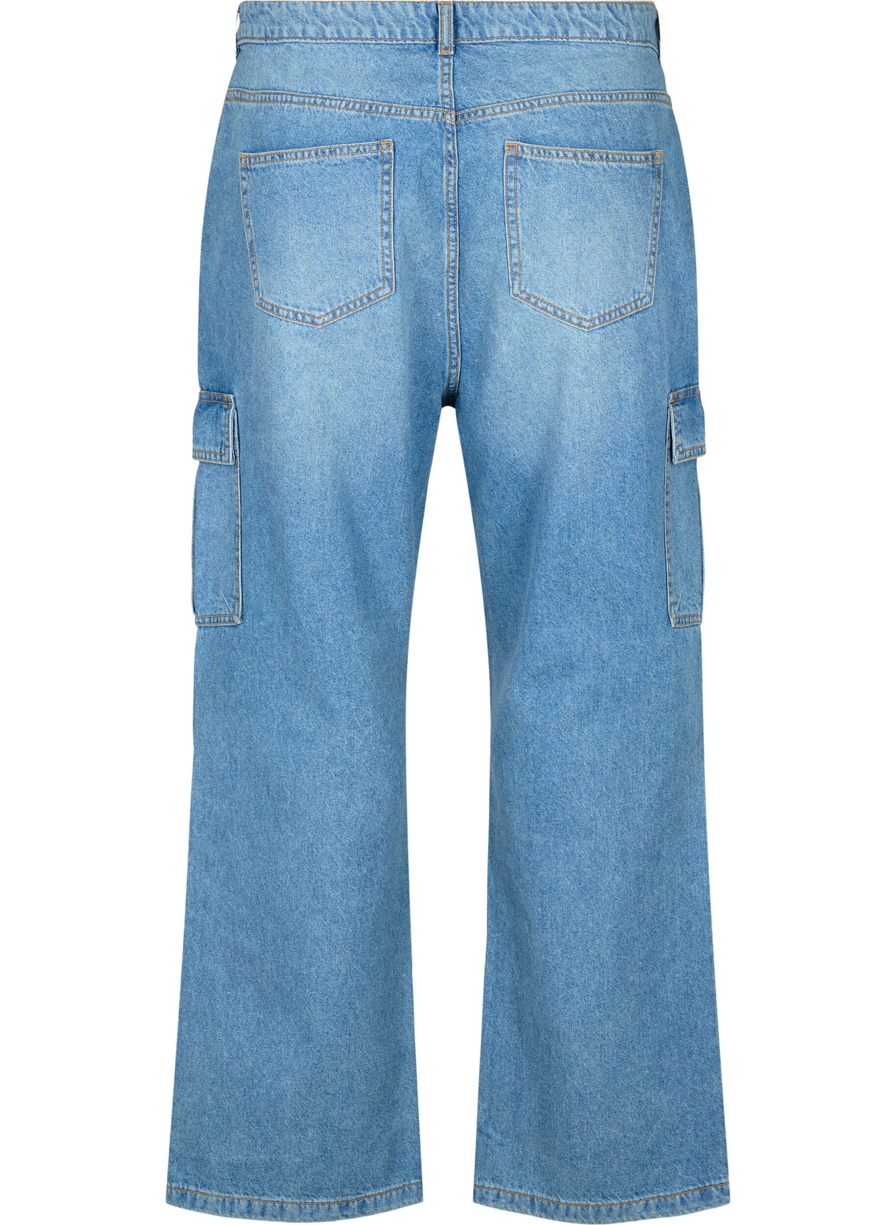ZizziLocker sitzende Jeans mit Cargo-Taschen, Light blue, Packshot image number 1