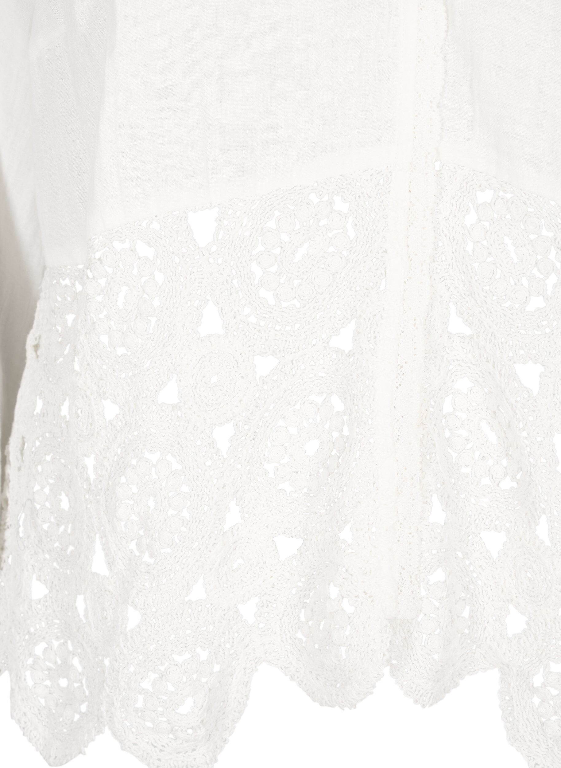 ZizziBaumwoll-Musselinbluse mit H&auml;keldetails, Vanille, Packshot image number 2