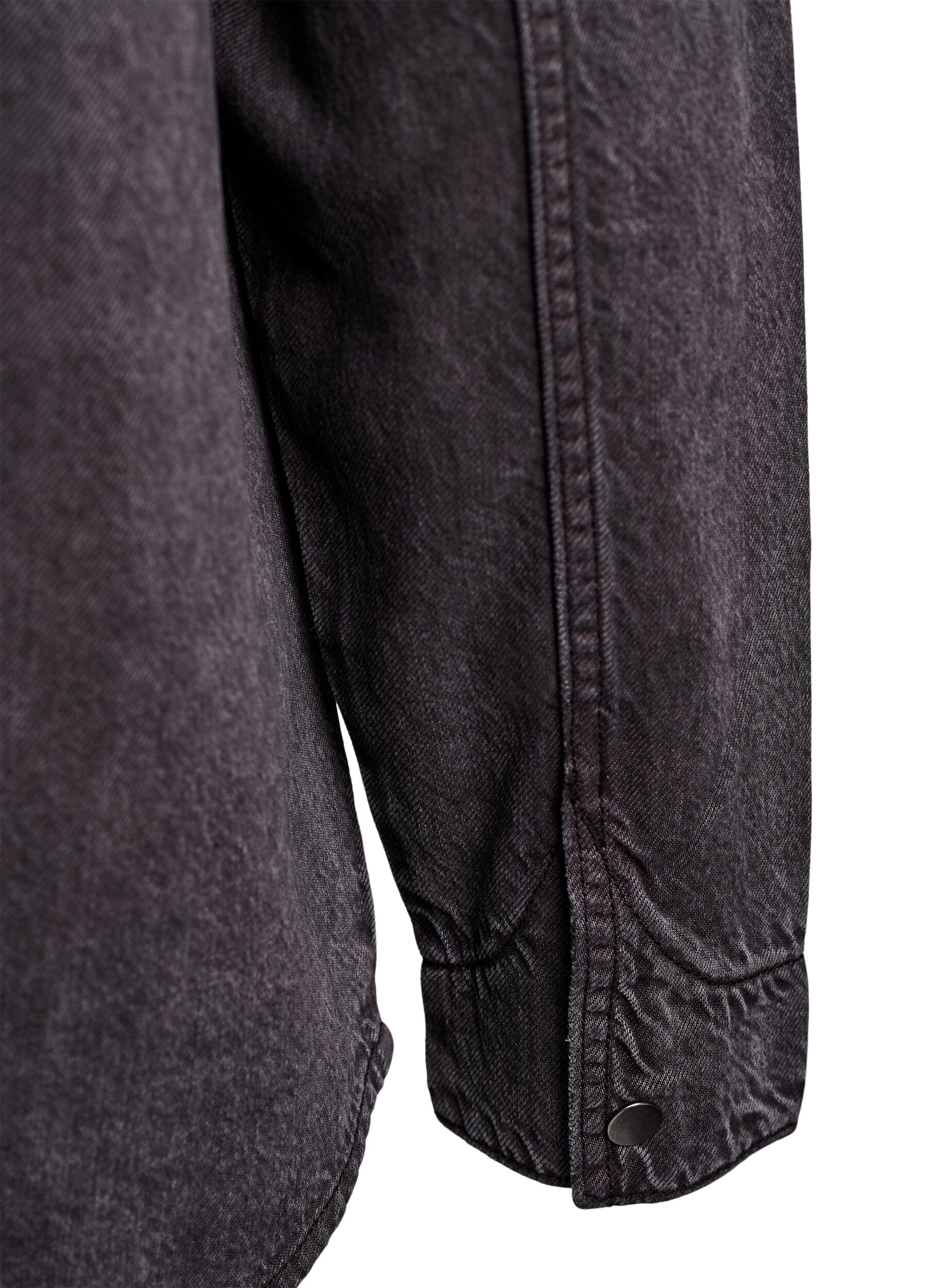 ZizziJeanshemd mit Brusttaschen, Grau, Packshot image number 3