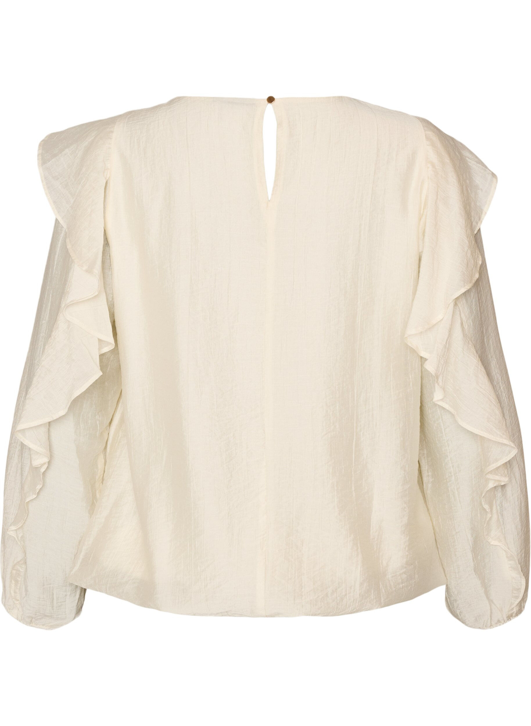 ZizziBallonbluse mit R&uuml;schen, Vanille, Packshot image number 1