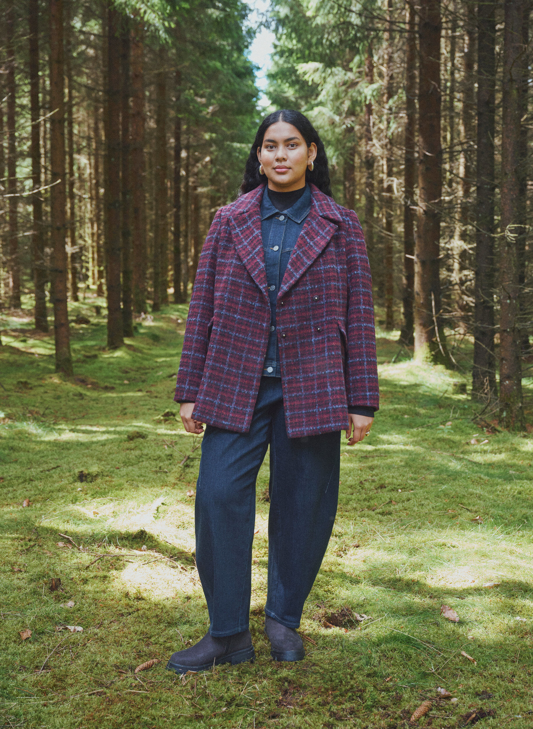 ZizziKarierte Jacke mit Taschen, Rot, Image image number 0