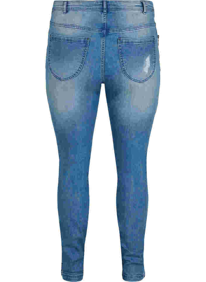 Super Slim Amy Jeans mit Schlitz und Knöpfen, Light blue, Packshot image number 1