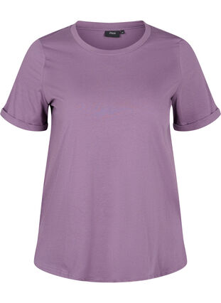 Basic-T-Shirt aus Baumwolle, Vintage Violet, Packshot image number 0