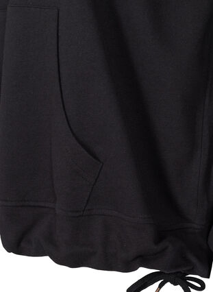 Baumwollsweatshirt mit Kapuze und Tasche, Black, Packshot image number 3