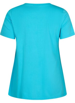 Baumwoll-T-Shirt mit kurzen Ärmeln, Blue Atoll Sunshine, Packshot image number 1