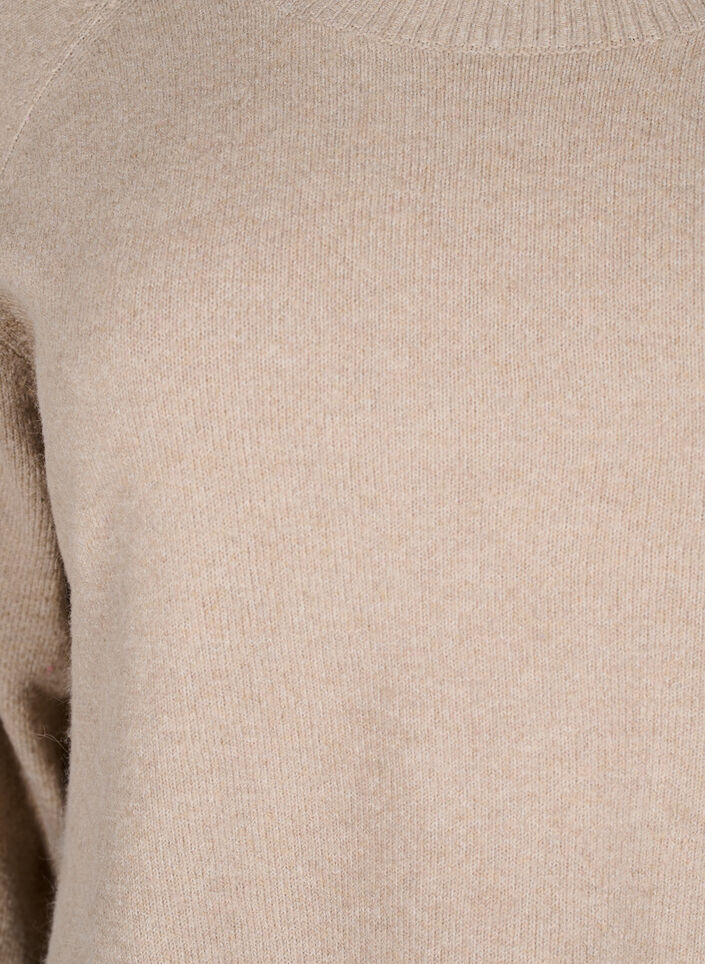 Lange Strickbluse mit Knopfdetail an der Seite, Simply Taupe Mel., Packshot image number 2