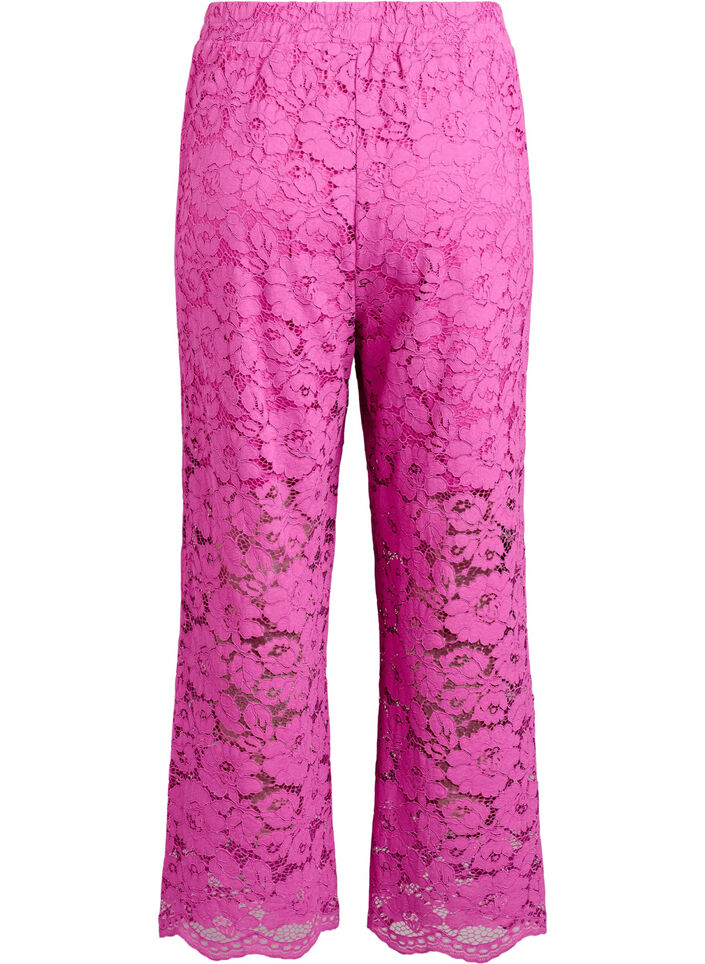Spitzenhose mit hoher Taille und Taschen, Pink, Packshot image number 1