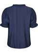 Bluse aus einer gecrinkelten Viskosemischung mit V-Ausschnitt, Blau, Packshot image number 1