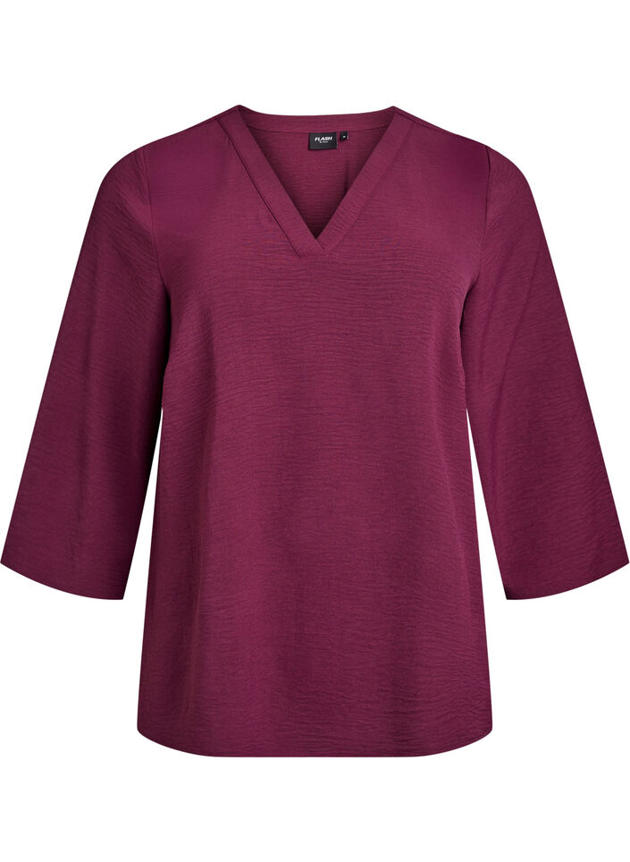 FLASH - Bluse mit 3/4-Ärmeln, Dunkles Bordeaux, Packshot image number 0
