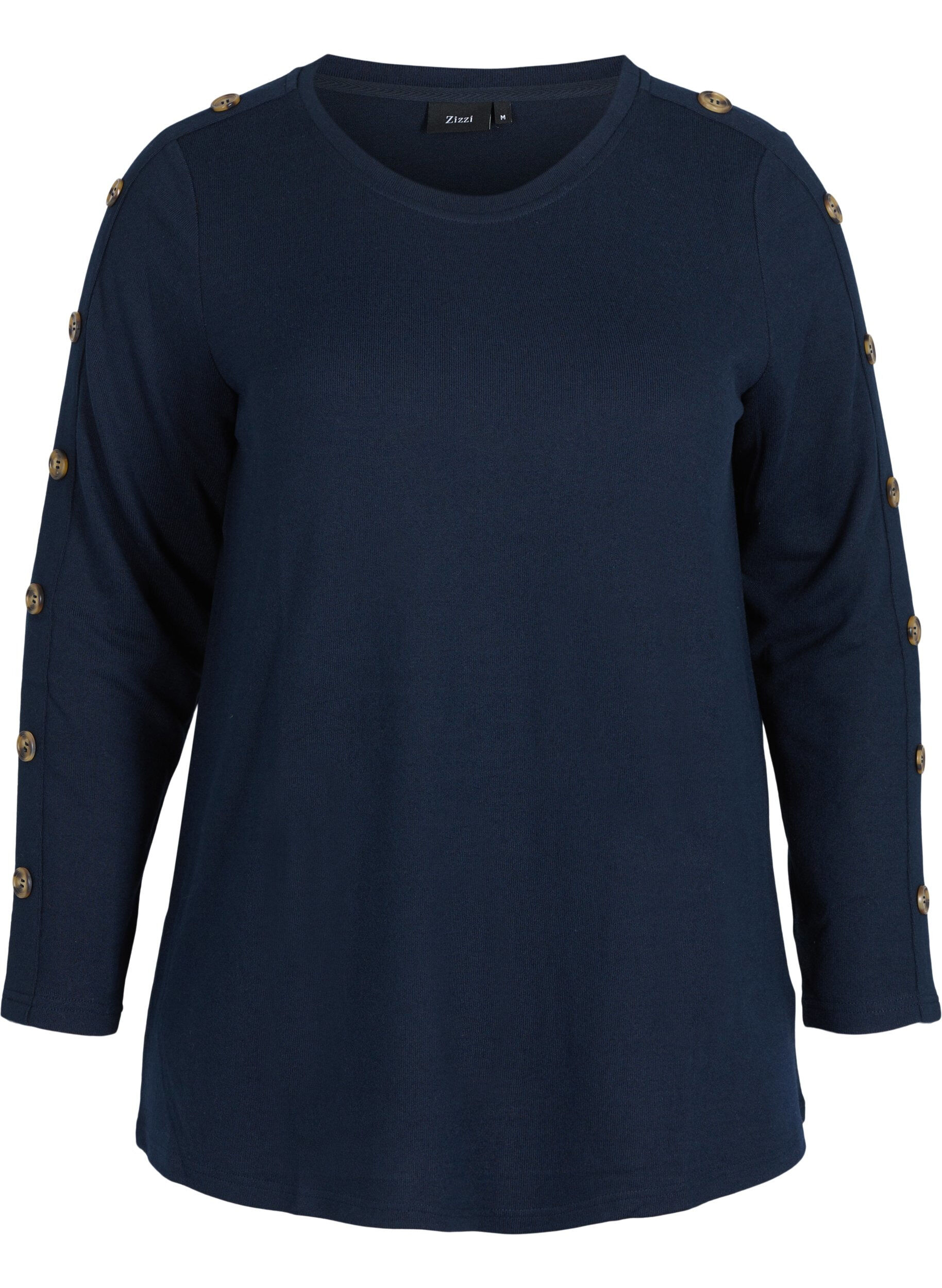 ZizziLangarm Bluse mit Knopfdetails, Night Sky, Packshot image number 0