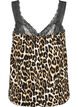 Top mit Spitze aus Viskose, Leopard, Packshot image number 1