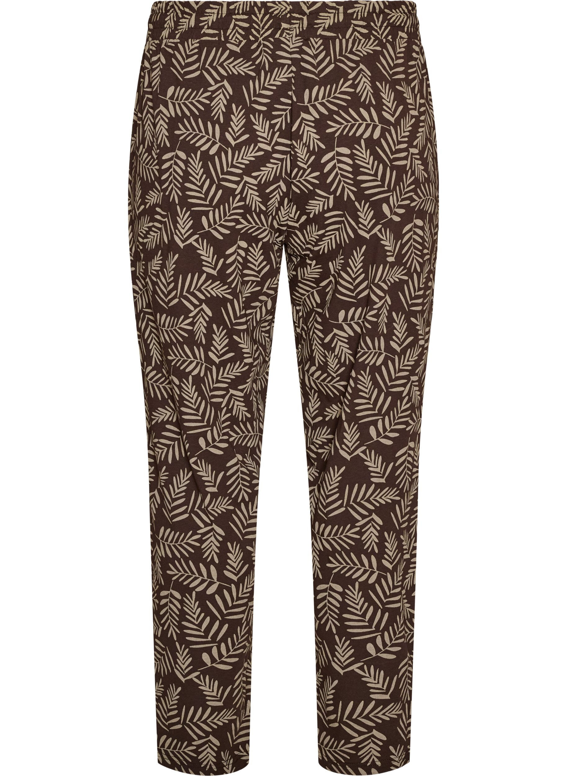 ZizziPyjamahose aus Baumwolle mit Print, Braun, Packshot image number 1