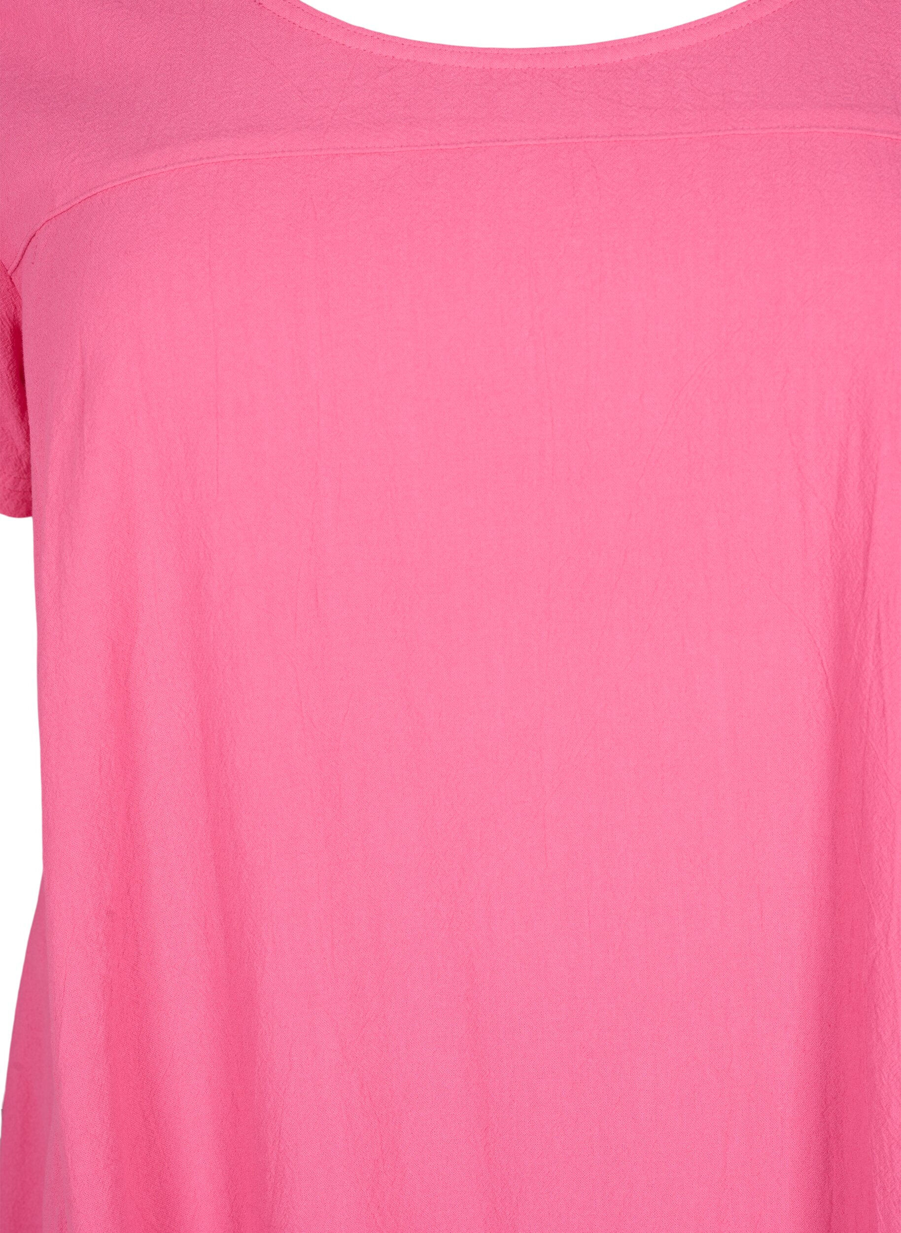ZizziBaumwollkleid mit kurzen &Auml;rmeln, Pink, Packshot image number 2