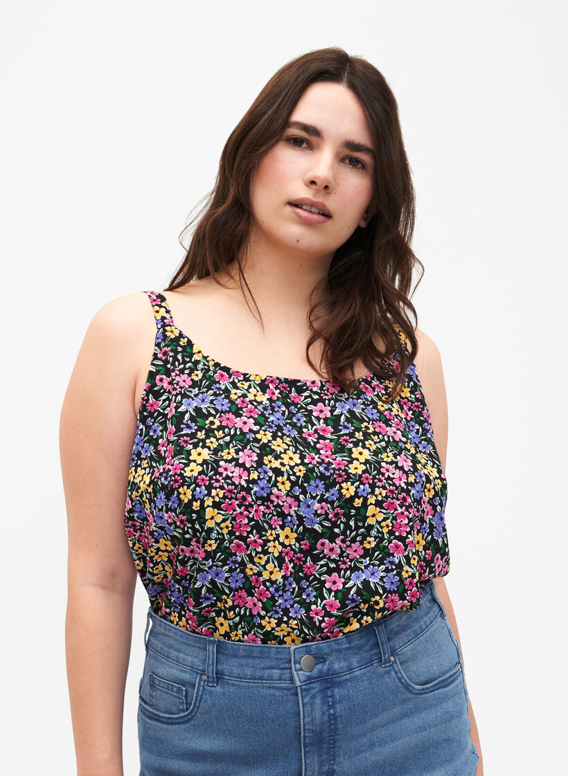 FLASH - Top mit Print, Multi Flower, Model image number 0