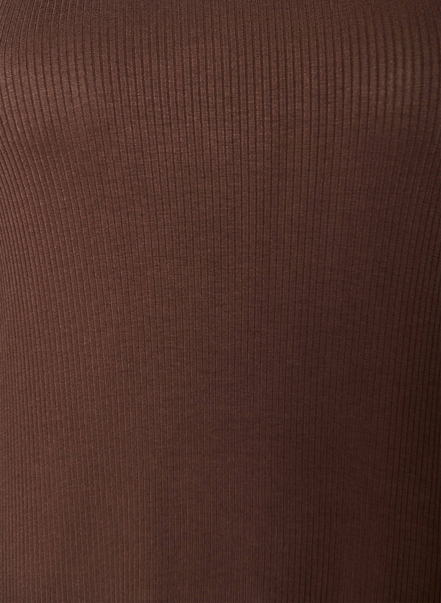 Zizzi&Auml;rmelloses geripptes Kleid aus Viskose, Braun, Packshot image number 2