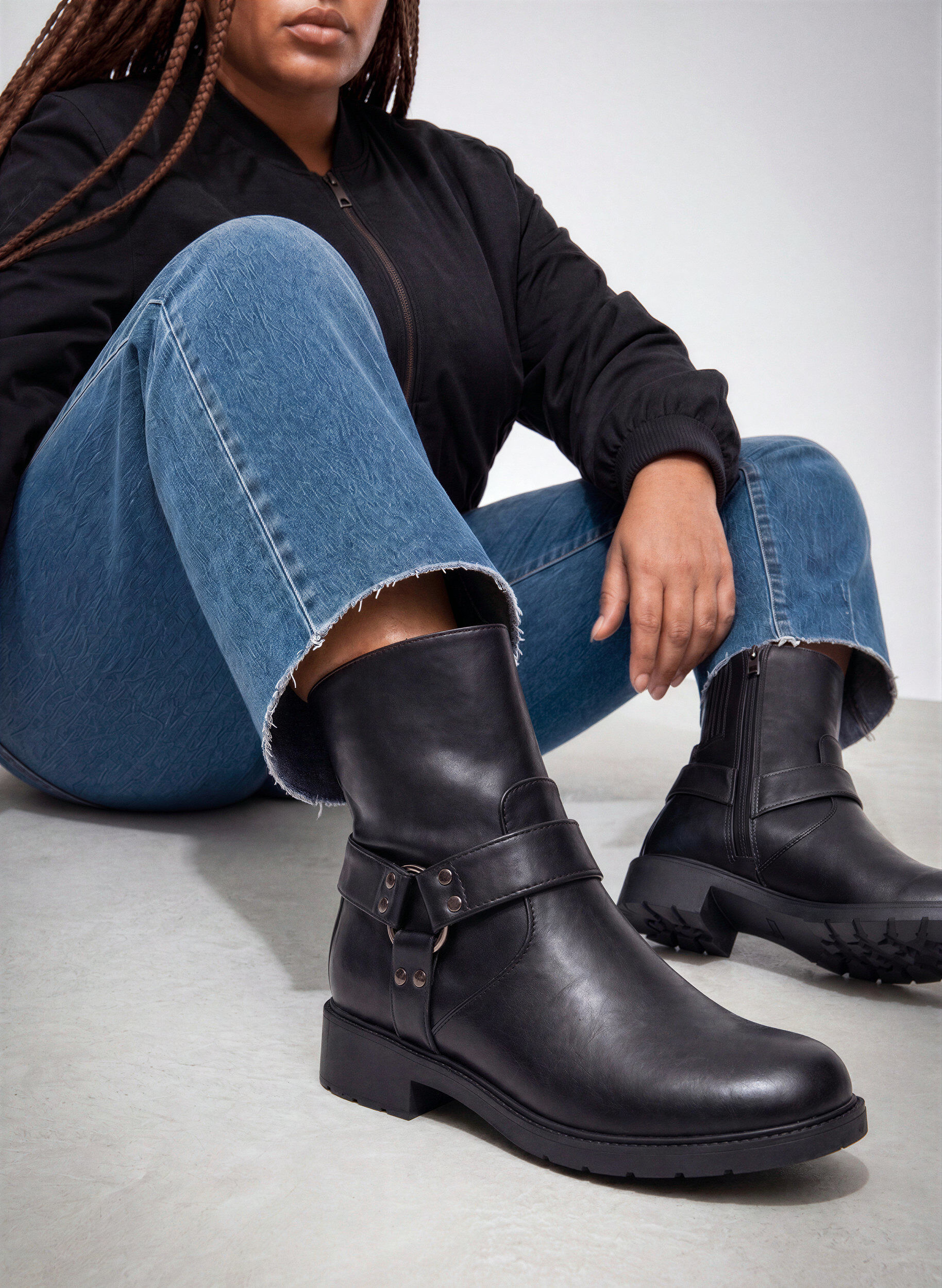 Extra Weite - Kurzer Bikerstiefel