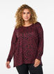 Bluse mit Leopardenmuster und langen Ärmeln, Dunkles Bordeaux, Model image number 0