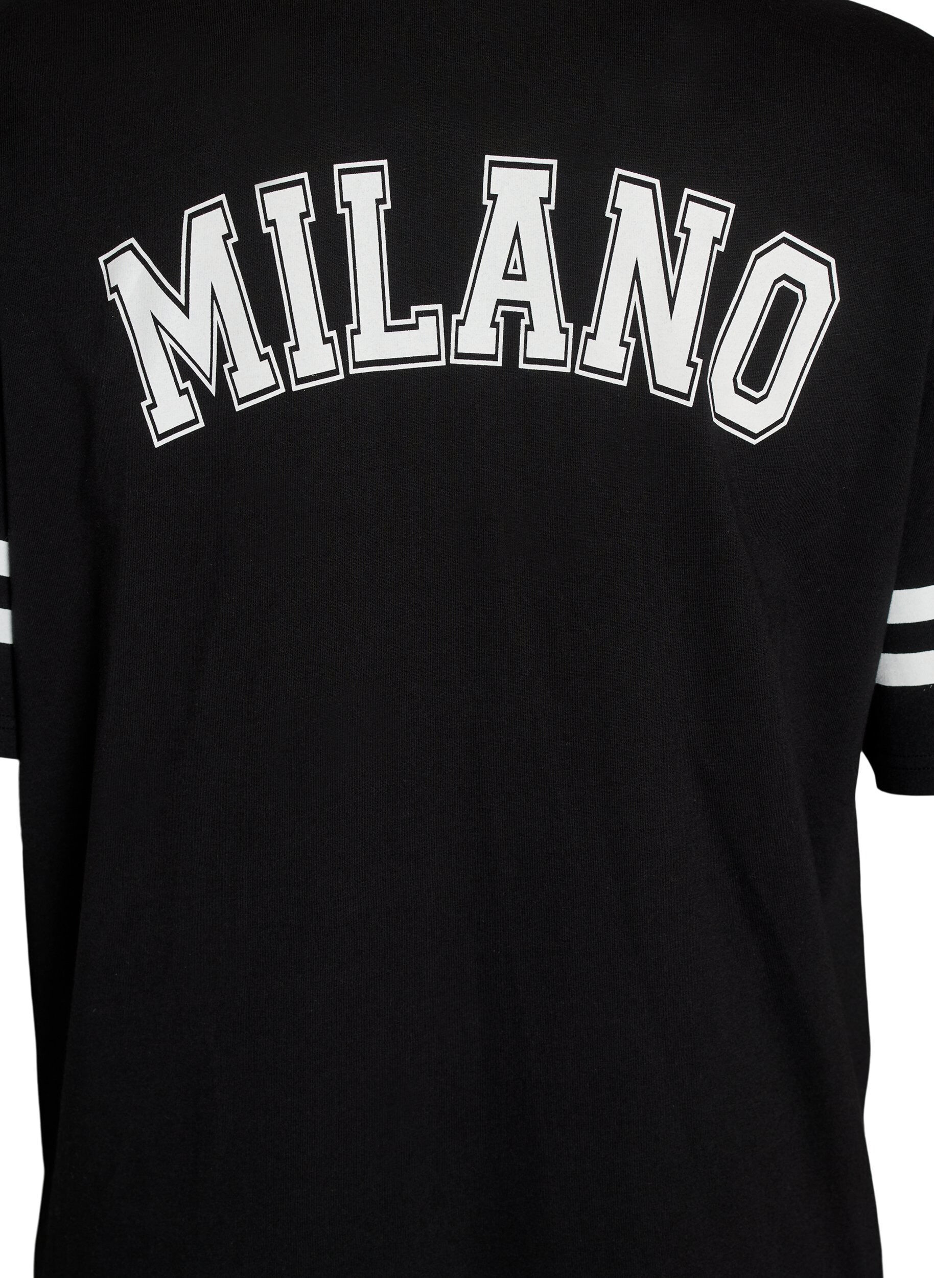 ZizziKurzes T-Shirt-Kleid mit sportlichen Details, Schwarz, Packshot image number 3