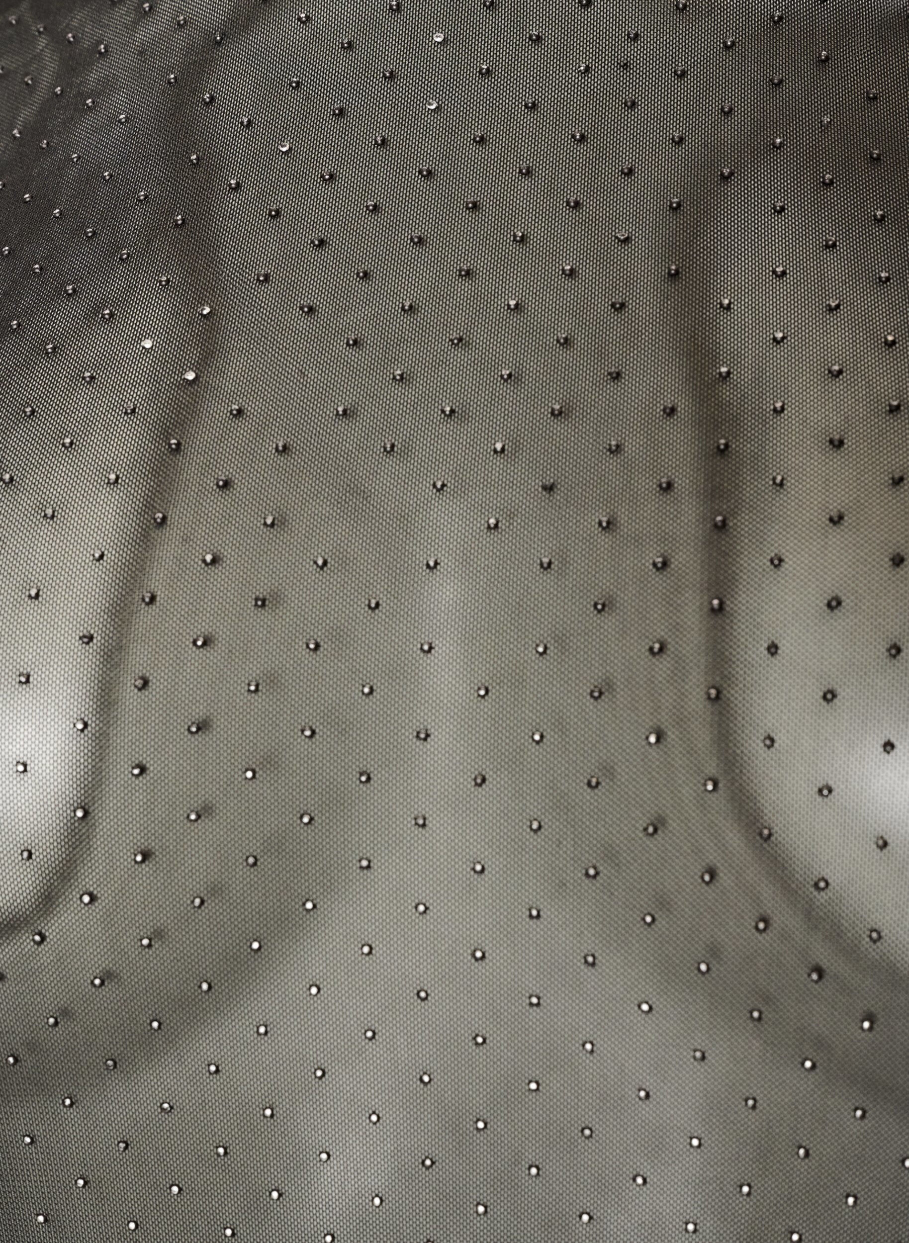 ZizziTransparente Bluse aus Mesh mit Strasssteinen, Schwarz, Packshot image number 2