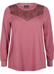 Sweatshirt mit Spitzendetails, Rose Brown, Packshot image number 0