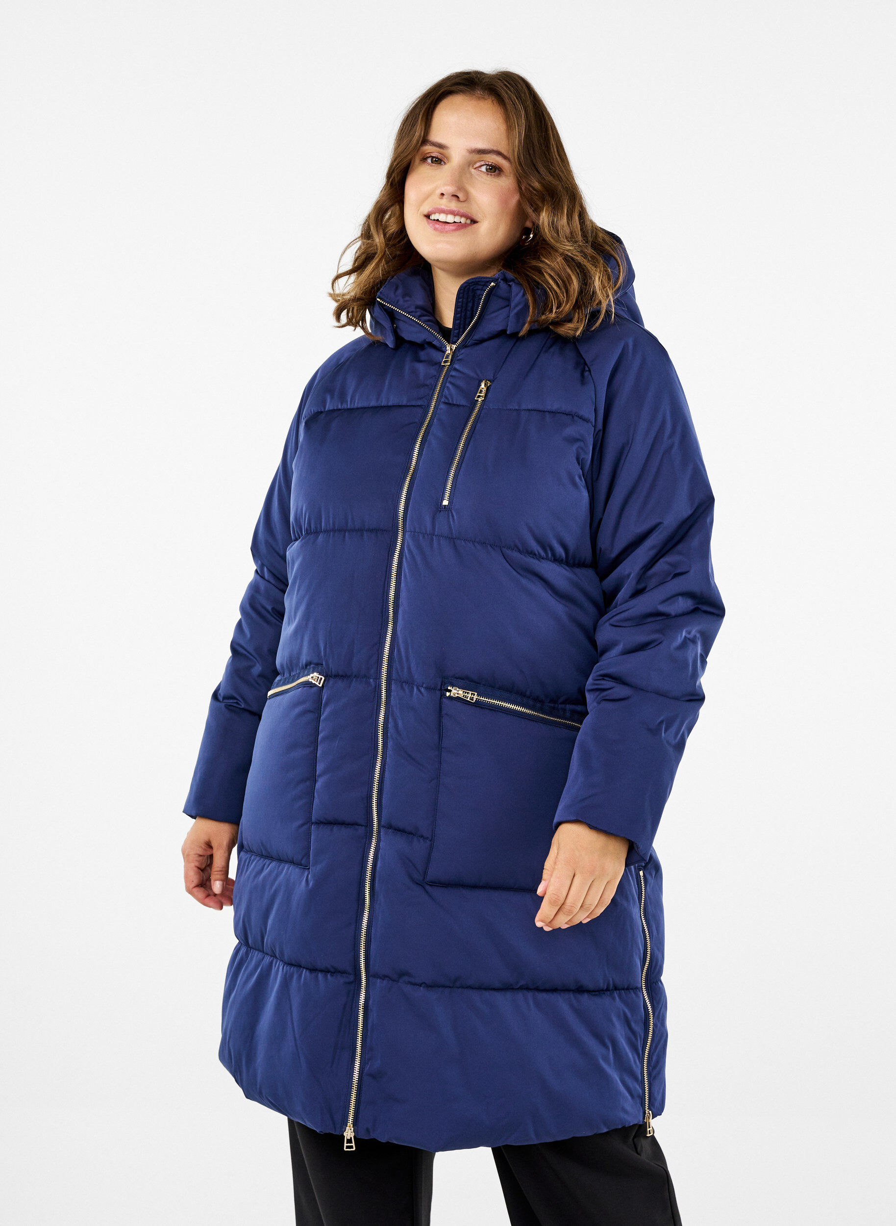 ZizziPufferjacke mit Kapuze, Blau, Model image number 0