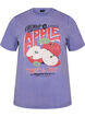 Baumwoll-T-Shirt mit Frontprint und gewaschener Optik, Lila, Packshot image number 0