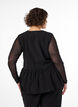 &Auml;rmellose Sch&ouml;&szlig;chenbluse mit dekorativen Kn&ouml;pfen, Schwarz, Model image number 2