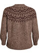 Pullover mit nordischem Muster, Braun, Packshot image number 1