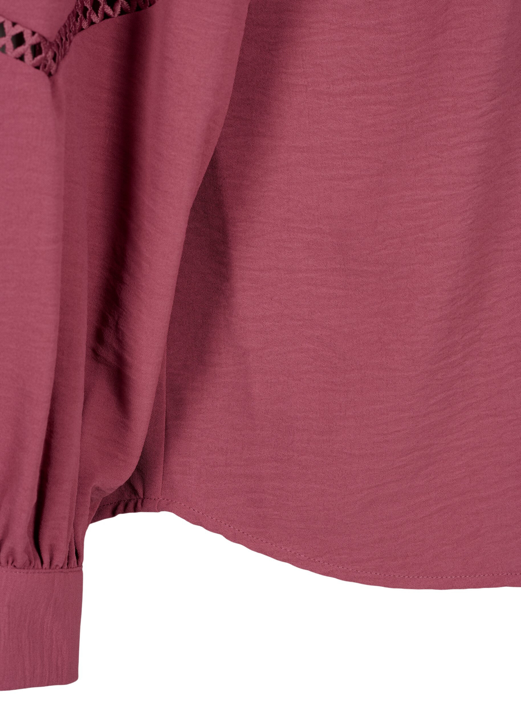Zizzi Hemdbluse mit geh&auml;kelten Verzierungen, Dry Rose, Packshot image number 3