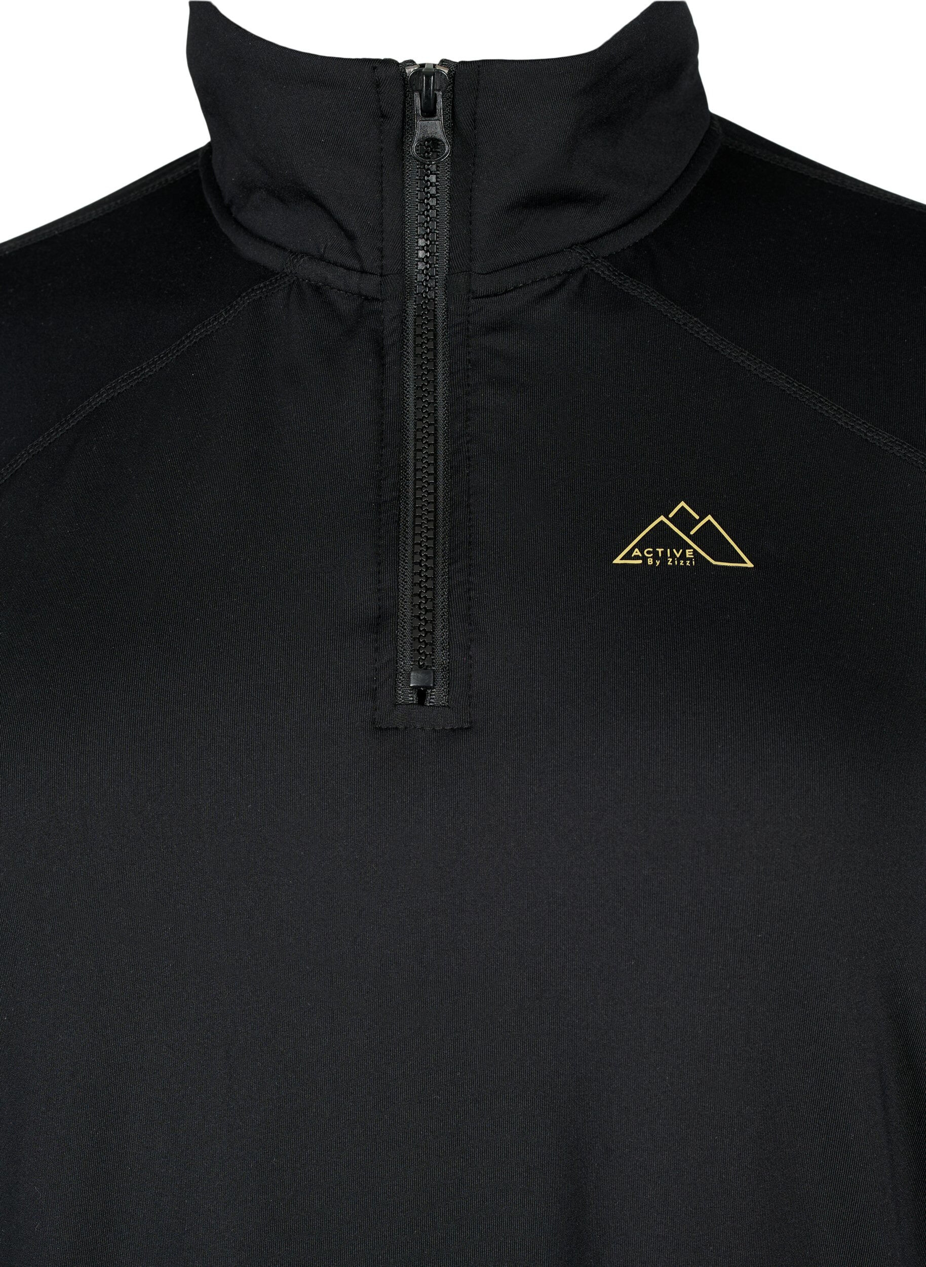 ZizziBaselayer-Bluse mit Taschen und Mesh, Black, Packshot image number 2