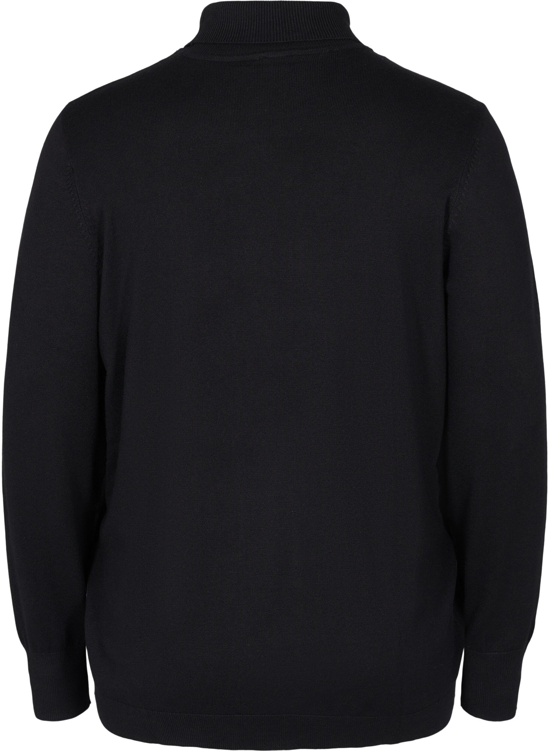 ZizziRollkragenpullover aus Viskose, Black, Packshot image number 1