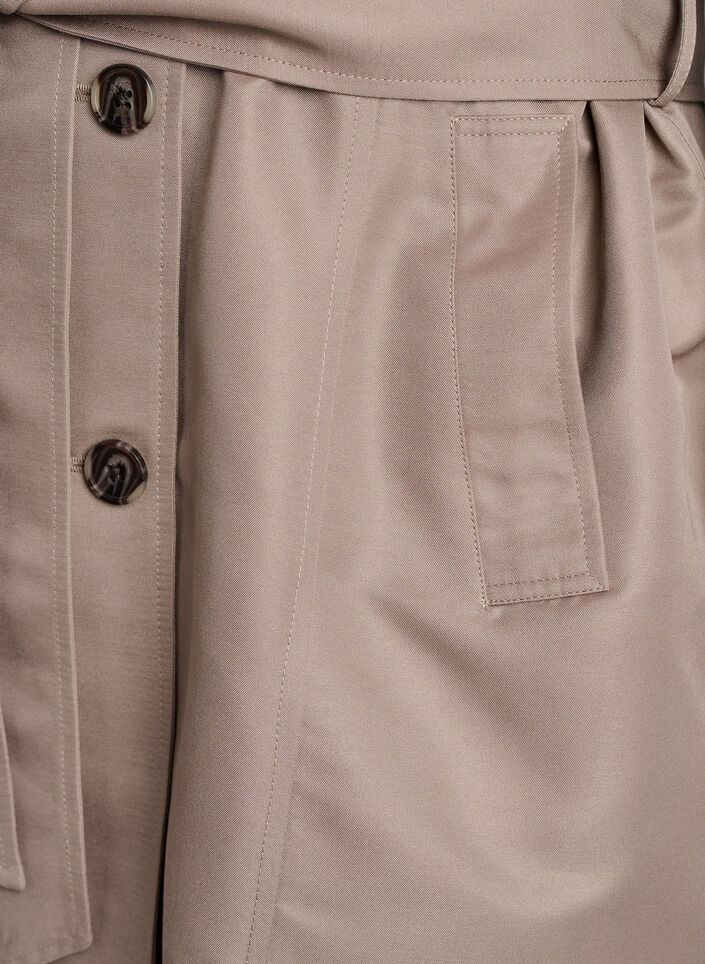 Kurzer Trenchcoat mit Gürtel, Grau, Packshot image number 3