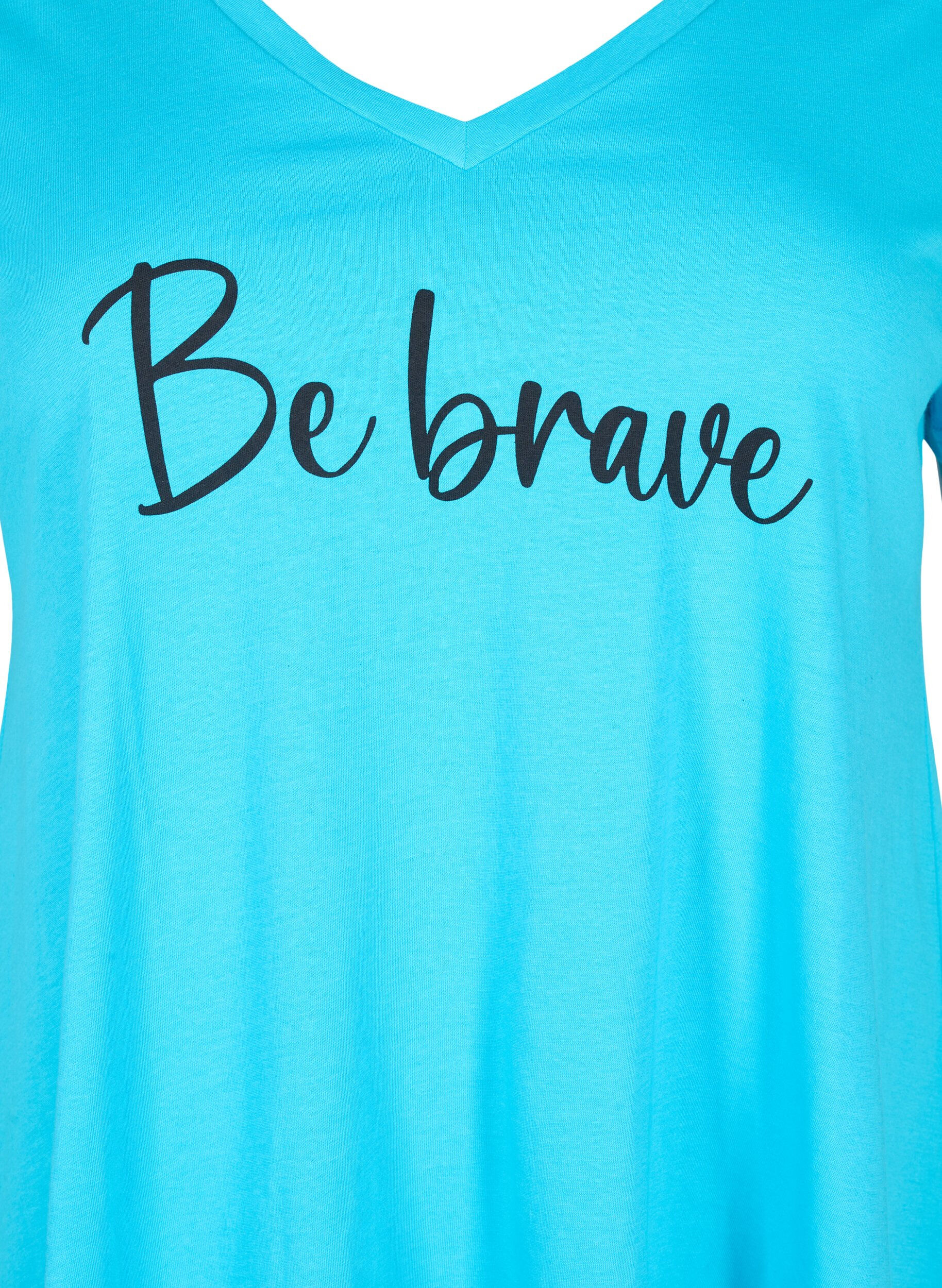 ZizziBaumwoll-T-Shirt mit kurzen &Auml;rmeln, Blue Atoll W. Be, Packshot image number 2