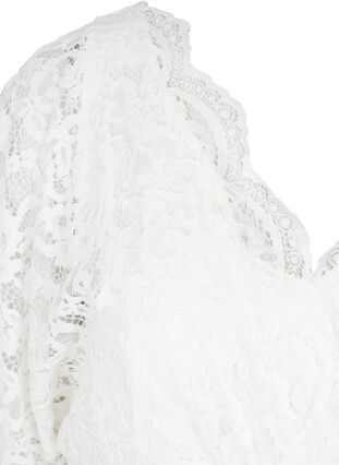 Brautkleid mit Spitze und Schlitz, Star White, Packshot image number 2