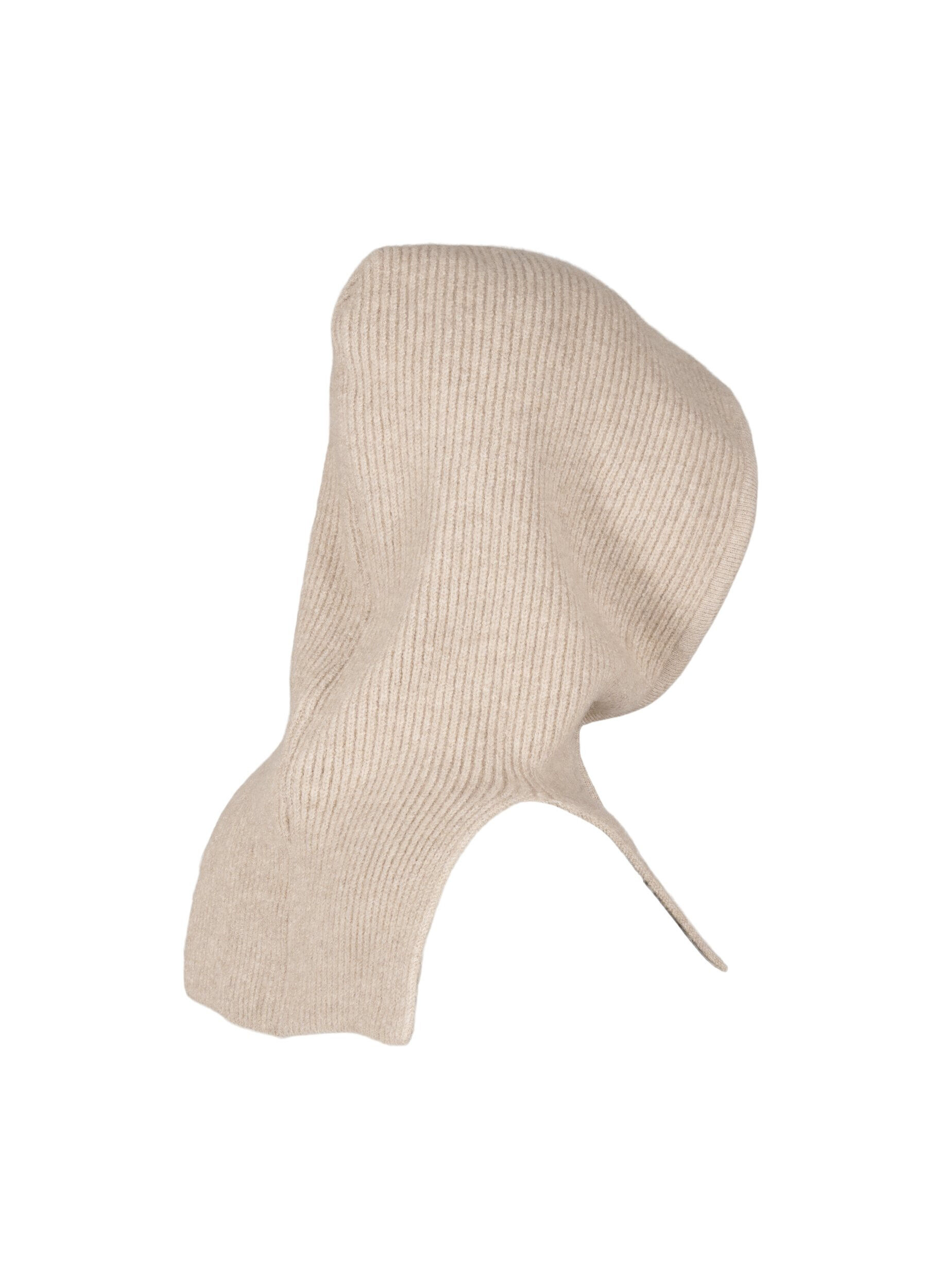 ZizziGestrickte Balaclava mit Kordelzug, Beige, Packshot image number 3