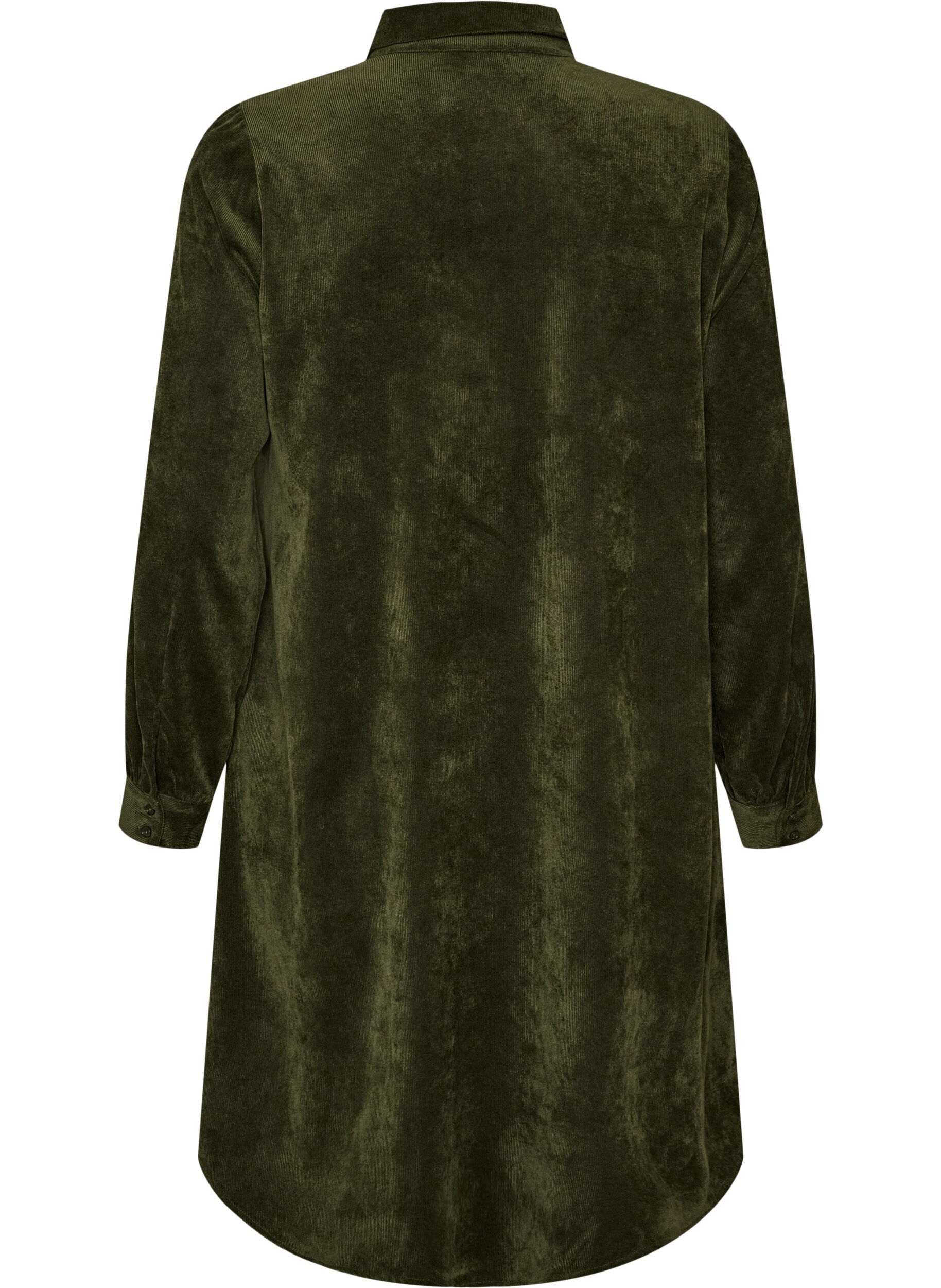 ZizziHemdblusenkleid aus Cord mit Kragen und Knopfleiste, Gr&uuml;n, Packshot image number 1