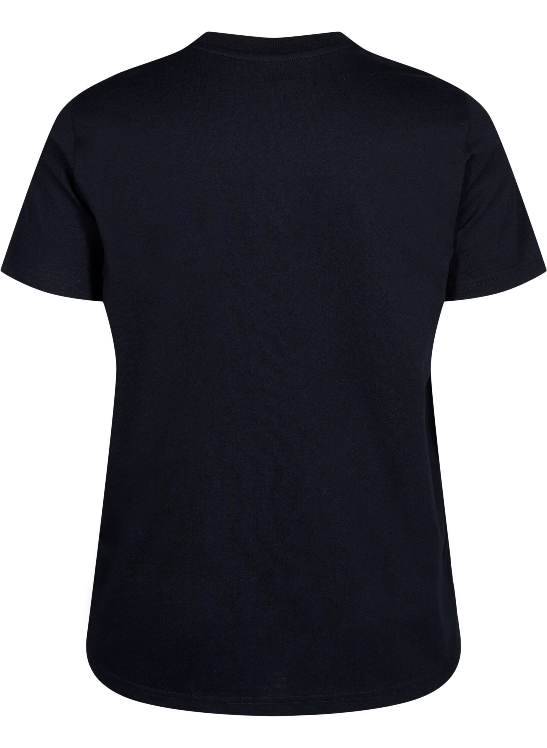 ZizziBasic-T-Shirt aus Baumwolle mit Rundhalsausschnitt, Schwarz, Packshot image number 1
