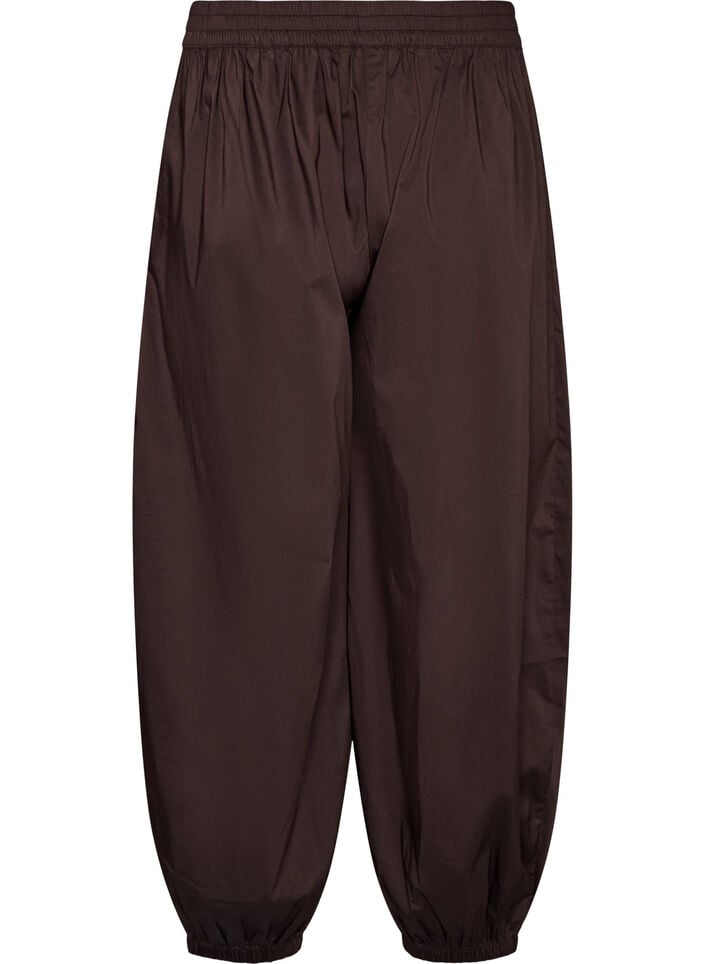 Ballonhose mit Taschen und elastischem Bund, Braun, Packshot