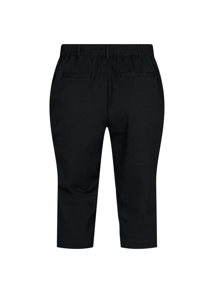 Capri-Hose aus Viskosemischung, Black, Packshot image number 1