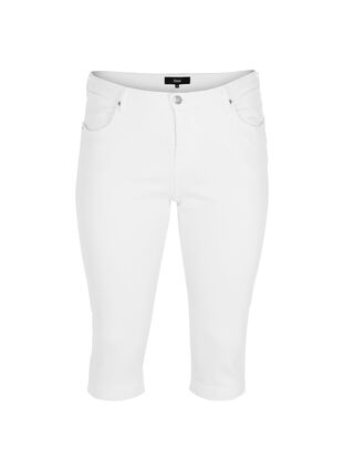 Hoch taillierte Amy Capri Jeans mit Super Slim Fit, Bright White, Packshot image number 0