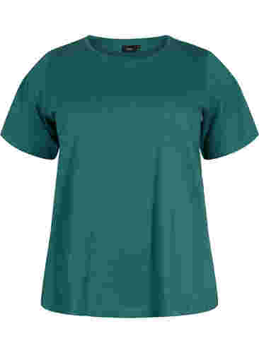2er-Pack basic T-Shirts aus Baumwolle, Mallard Green/Black, Packshot image number 2